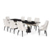 AICO Furniture Carmela Dining Arm Chair (Set of 2) in Glossy Charcoal Sand - Visions in Furniture (La Mirada, CA)