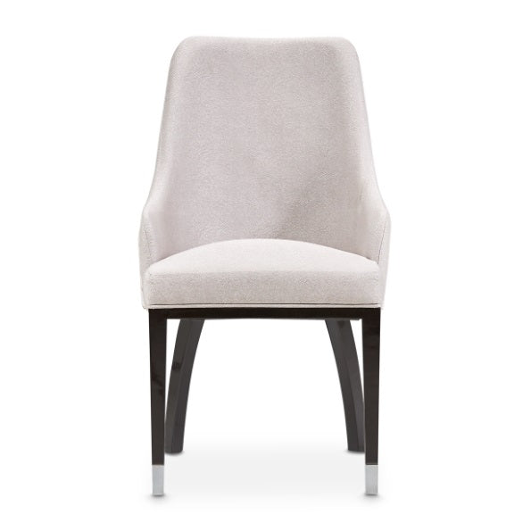 AICO Furniture Carmela Dining Arm Chair (Set of 2) in Glossy Charcoal Sand - Visions in Furniture (La Mirada, CA)