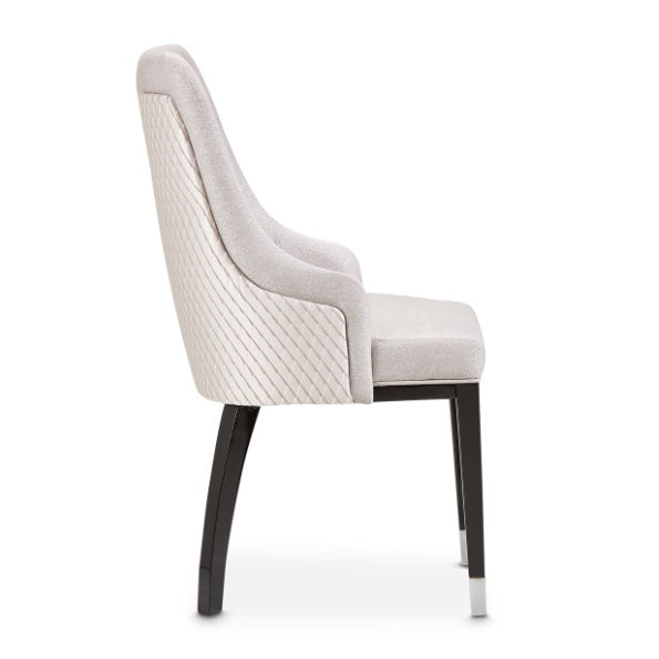 AICO Furniture Carmela Dining Arm Chair (Set of 2) in Glossy Charcoal Sand - Visions in Furniture (La Mirada, CA)
