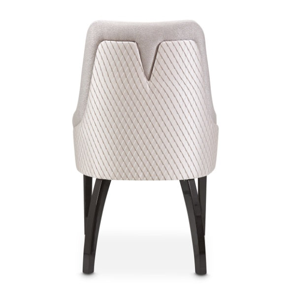 AICO Furniture Carmela Dining Arm Chair (Set of 2) in Glossy Charcoal Sand - Visions in Furniture (La Mirada, CA)