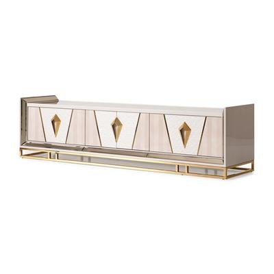 AICO Carmela Media Cabinet in Shimmer Ivory - Visions in Furniture (La Mirada, CA)