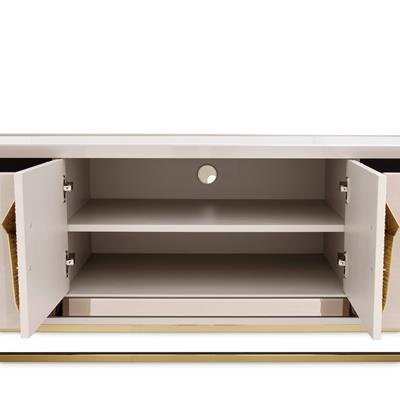 AICO Carmela Media Cabinet in Shimmer Ivory - Visions in Furniture (La Mirada, CA)