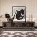 AICO Furniture Carmela Media Cabinet in Glossy Charcoal Sand - Visions in Furniture (La Mirada, CA)
