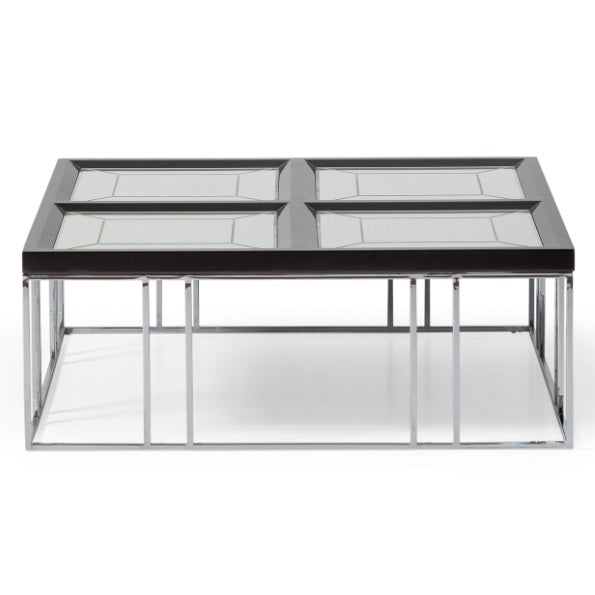 AICO Furniture Carmela Cocktail Table in Glossy Charcoal Sand - Visions in Furniture (La Mirada, CA)