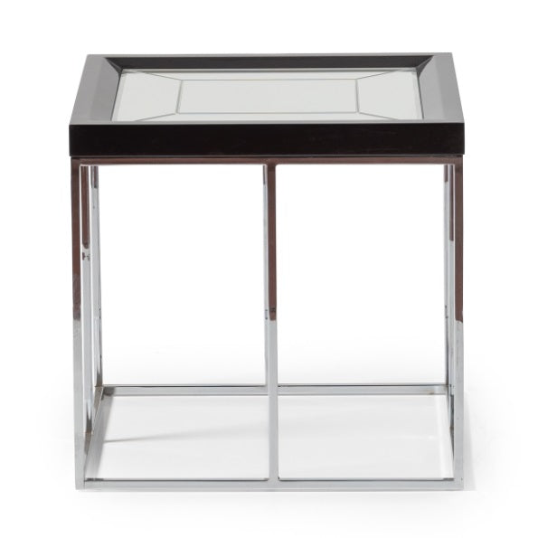 AICO Furniture Carmela End Table in Glossy Charcoal Sand - Visions in Furniture (La Mirada, CA)