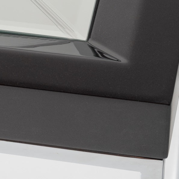 AICO Furniture Carmela End Table in Glossy Charcoal Sand - Visions in Furniture (La Mirada, CA)