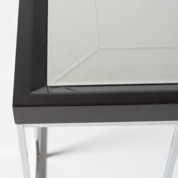 AICO Furniture Carmela End Table in Glossy Charcoal Sand - Visions in Furniture (La Mirada, CA)
