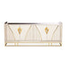 AICO Furniture Carmela Console Table in Shimmer Ivory - Visions in Furniture (La Mirada, CA)