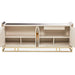 AICO Furniture Carmela Console Table in Shimmer Ivory - Visions in Furniture (La Mirada, CA)