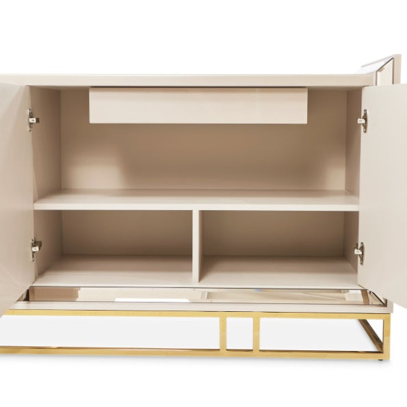 AICO Furniture Carmela Console Table in Shimmer Ivory - Visions in Furniture (La Mirada, CA)