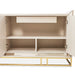 AICO Furniture Carmela Console Table in Shimmer Ivory - Visions in Furniture (La Mirada, CA)