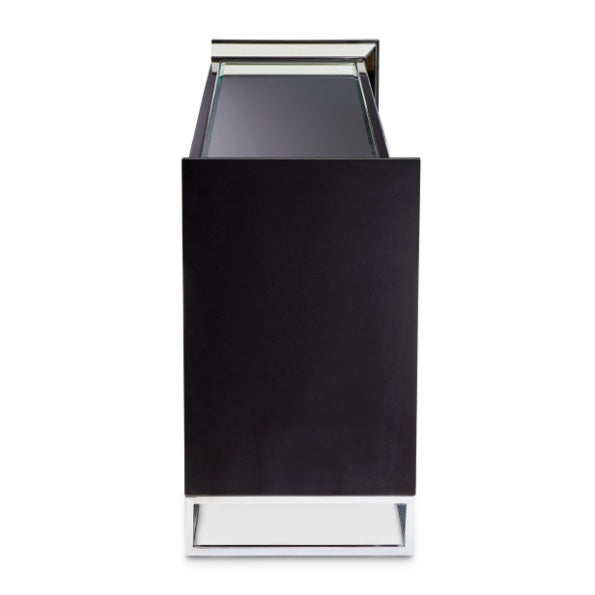 AICO Furniture Carmela Console Table in Glossy Charcoal Sand - Visions in Furniture (La Mirada, CA)