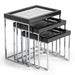 AICO Furniture Carmela Nesting Tables in Glossy Charcoal Sand - Visions in Furniture (La Mirada, CA)