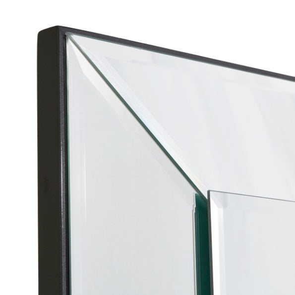 AICO Furniture Carmela Mirror in Glossy Charcoal Sand - Visions in Furniture (La Mirada, CA)