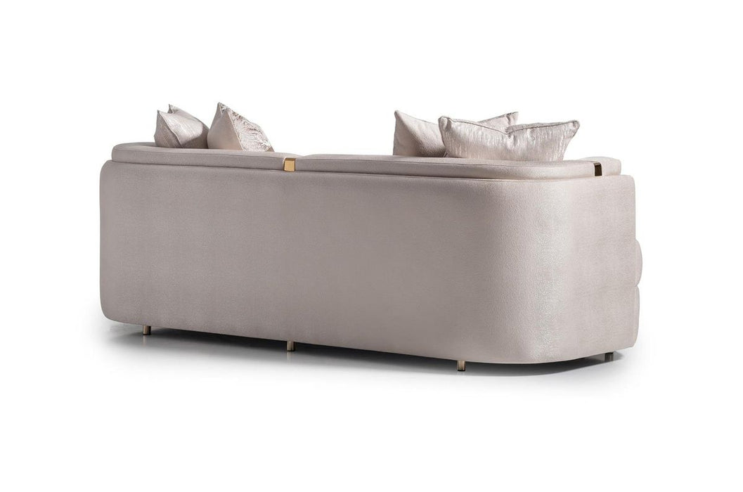AICO Carmela Sofa Almond in Shimmer Ivory - Visions in Furniture (La Mirada, CA)