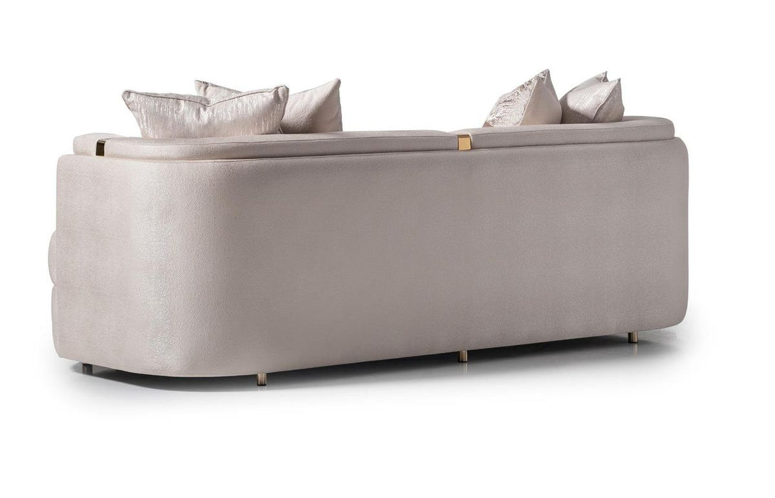 AICO Carmela Sofa Almond in Shimmer Ivory - Visions in Furniture (La Mirada, CA)