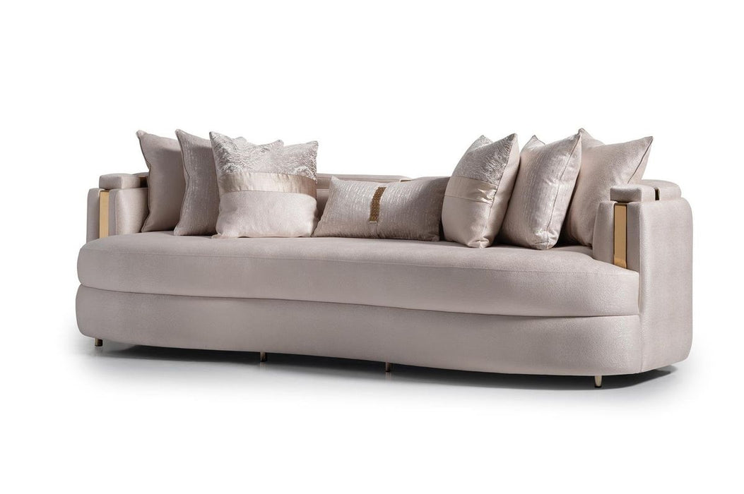 AICO Carmela Mansion Sofa in Shimmer Ivory - Visions in Furniture (La Mirada, CA)