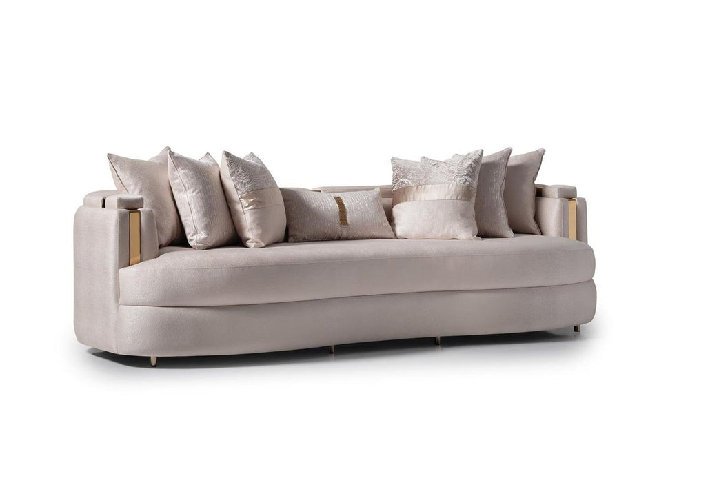 AICO Carmela Mansion Sofa in Shimmer Ivory - Visions in Furniture (La Mirada, CA)