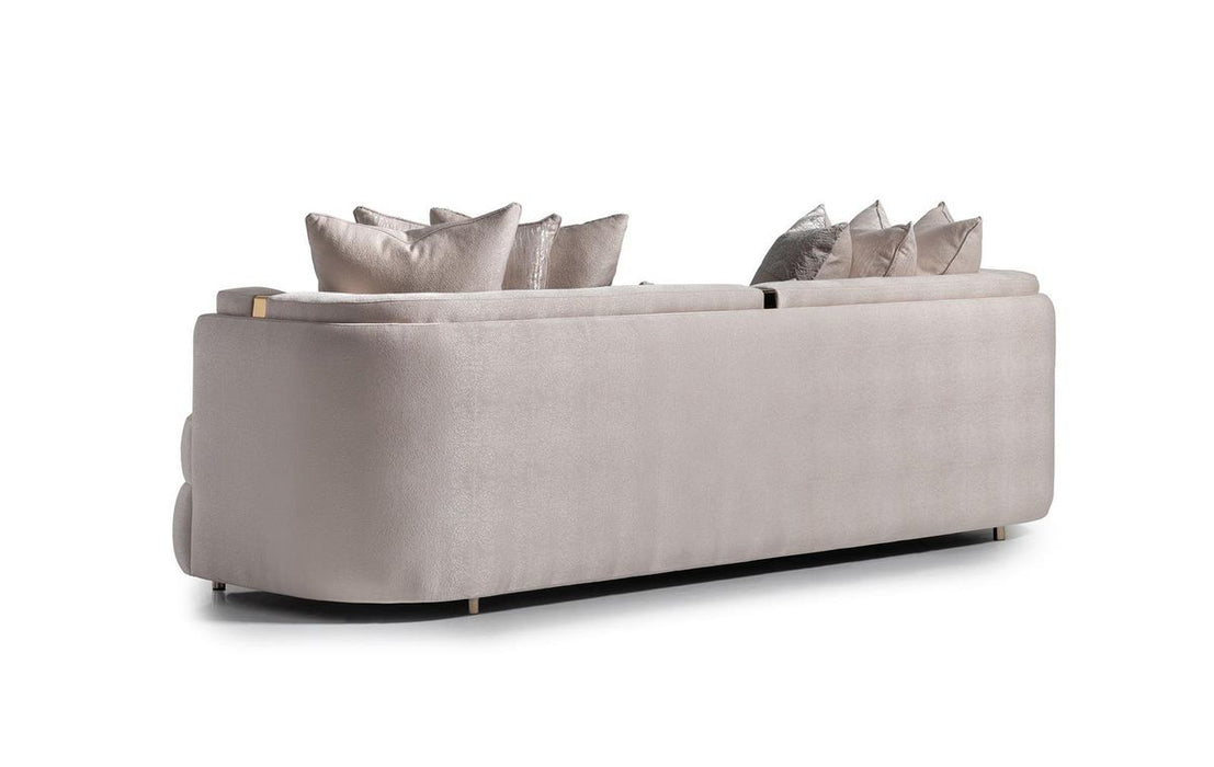 AICO Carmela Mansion Sofa in Shimmer Ivory - Visions in Furniture (La Mirada, CA)