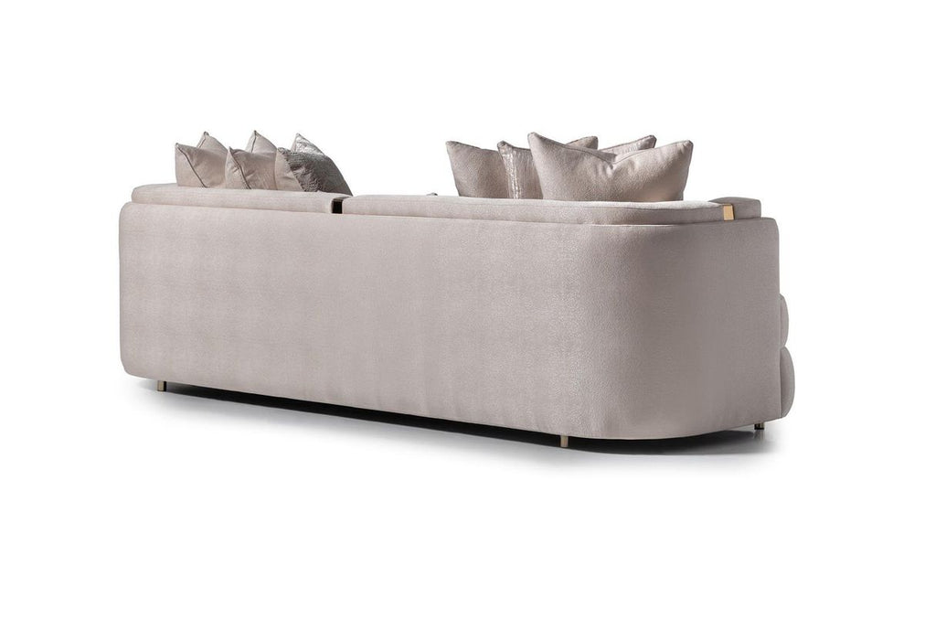 AICO Carmela Mansion Sofa in Shimmer Ivory - Visions in Furniture (La Mirada, CA)
