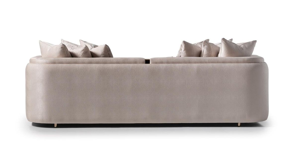 AICO Carmela Mansion Sofa in Shimmer Ivory - Visions in Furniture (La Mirada, CA)
