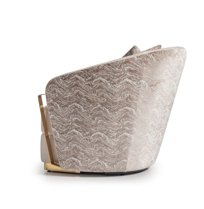 AICO Carmela Accent Chair in Shimmer Ivory - Visions in Furniture (La Mirada, CA)