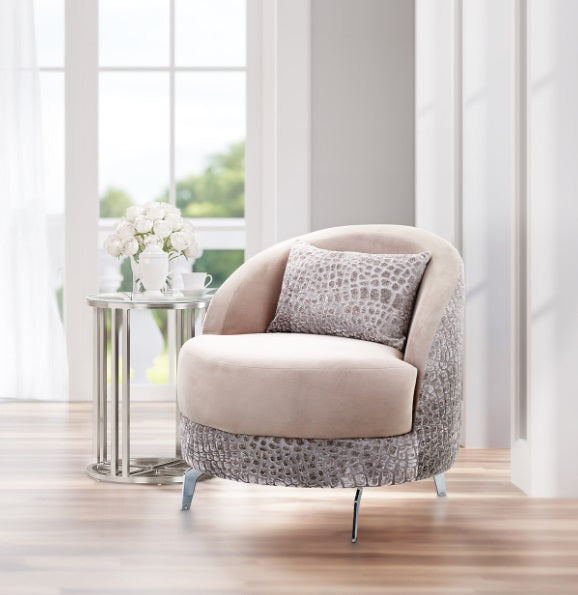 AICO Furniture Dion Chair in Stone/Silver - Visions in Furniture (La Mirada, CA)