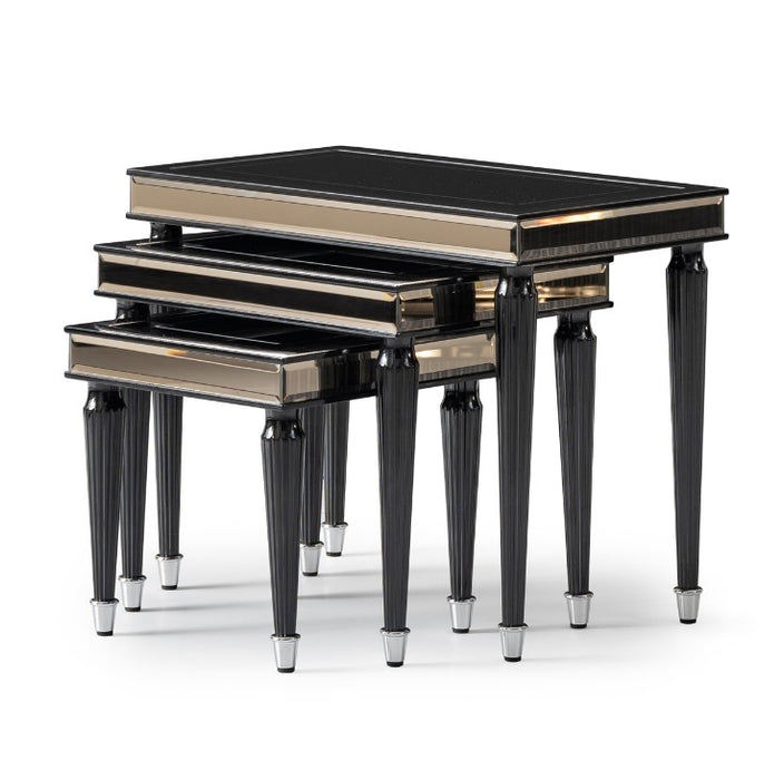 AICO La Francaise Nesting Tables in Black Ice - Visions in Furniture (La Mirada, CA)