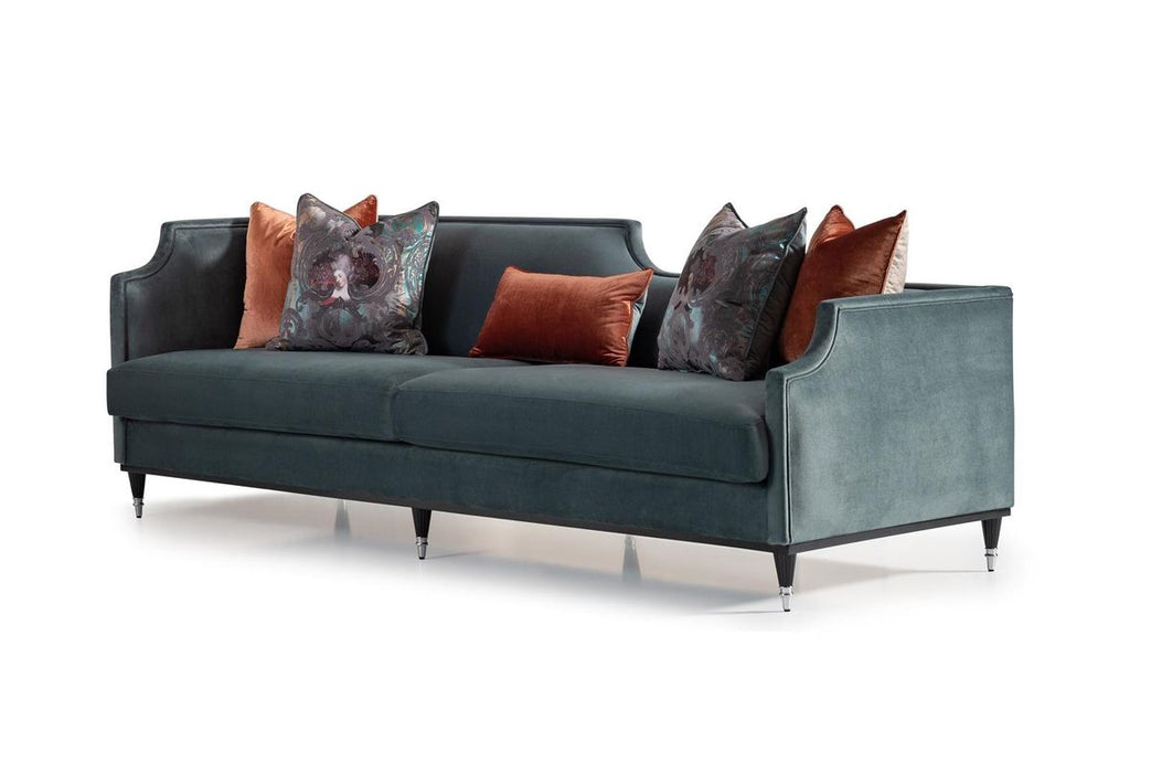 AICO La Francaise Mansion Sofa in Azure/Black - Visions in Furniture (La Mirada, CA)