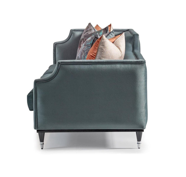 AICO La Francaise Mansion Sofa in Azure/Black - Visions in Furniture (La Mirada, CA)