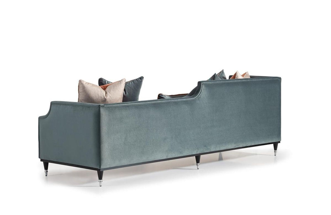 AICO La Francaise Mansion Sofa in Azure/Black - Visions in Furniture (La Mirada, CA)