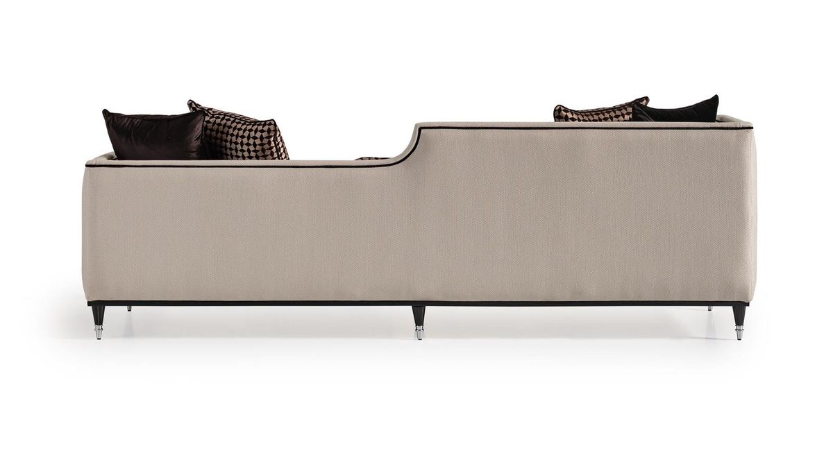 AICO La Francaise Mansion Sofa in Cafe/Black - Visions in Furniture (La Mirada, CA)