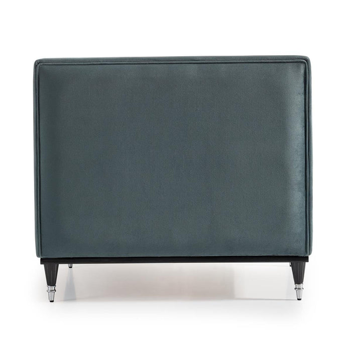 AICO La Francaise Armless Chair in Azure/Black - Visions in Furniture (La Mirada, CA)