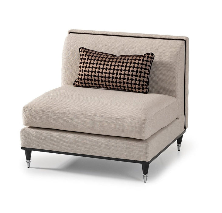 AICO La Francaise Armless Chair in Cafe/Black - Visions in Furniture (La Mirada, CA)