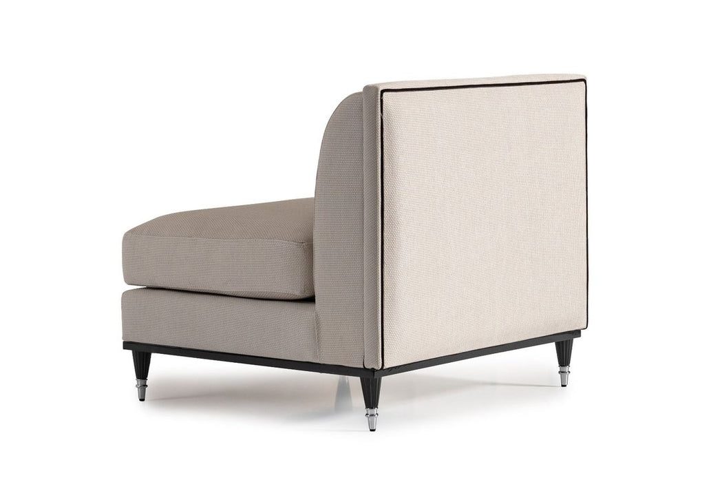 AICO La Francaise Armless Chair in Cafe/Black - Visions in Furniture (La Mirada, CA)