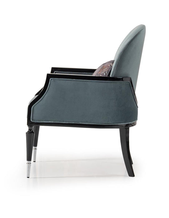 AICO La Francaise Accent Chair in Azure/Black - Visions in Furniture (La Mirada, CA)