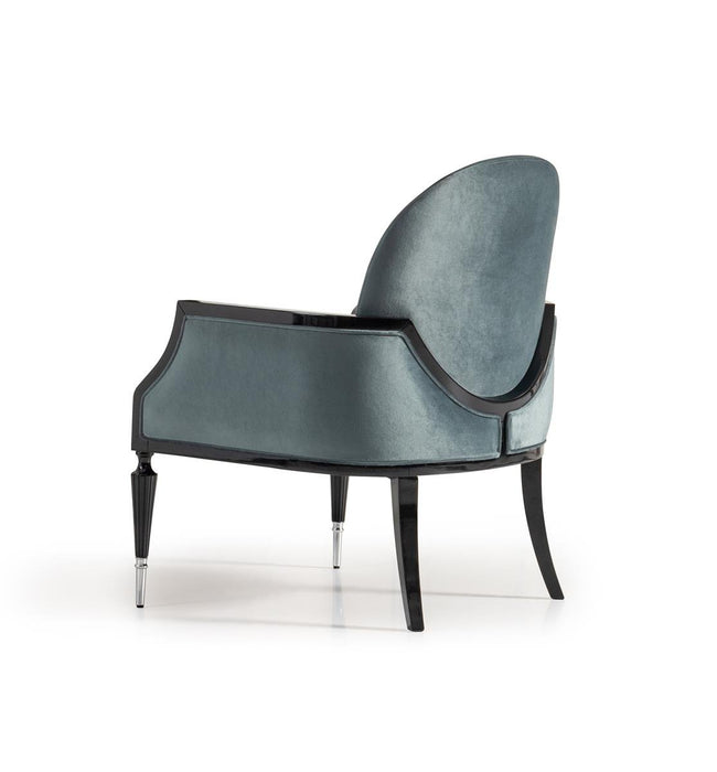 AICO La Francaise Accent Chair in Azure/Black - Visions in Furniture (La Mirada, CA)