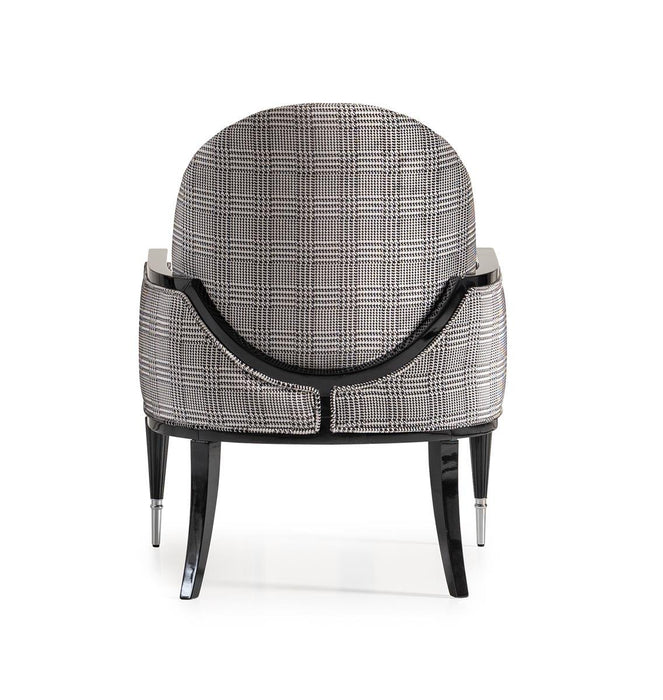 AICO La Francaise Accent Chair in Domino/Black - Visions in Furniture (La Mirada, CA)