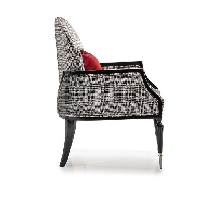 AICO La Francaise Accent Chair in Domino/Black - Visions in Furniture (La Mirada, CA)