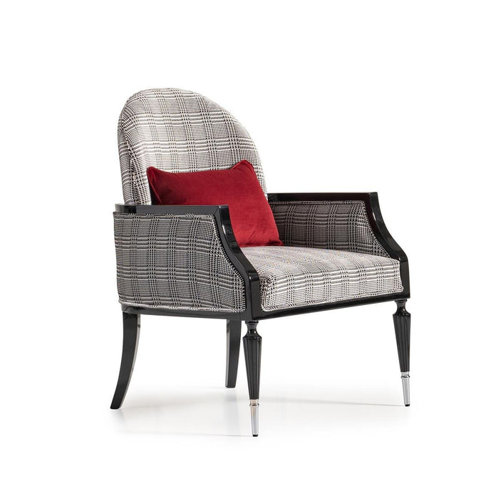 AICO La Francaise Accent Chair in Domino/Black - Visions in Furniture (La Mirada, CA)