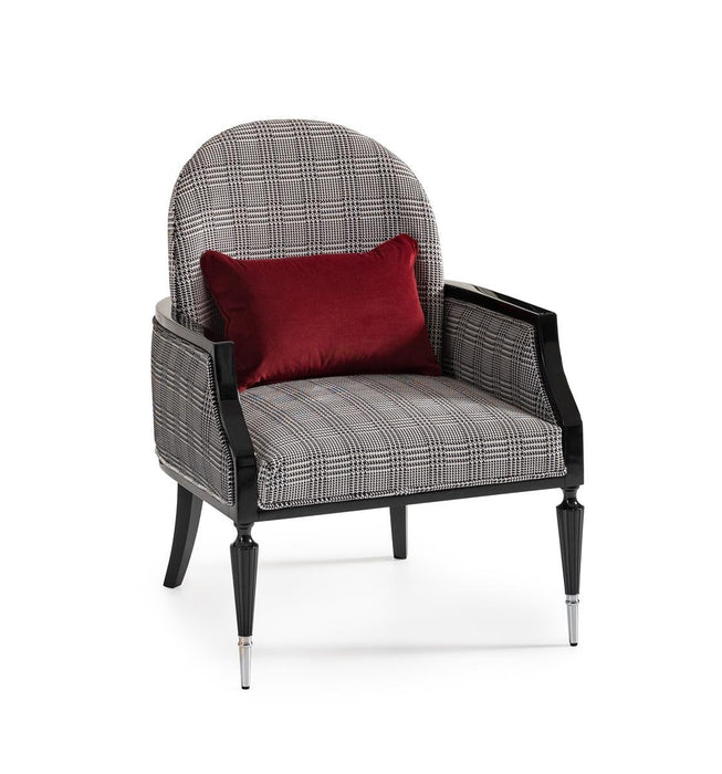 AICO La Francaise Accent Chair in Domino/Black - Visions in Furniture (La Mirada, CA)