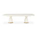 AICO Furniture Lisbon Double Pedestal Dining Table in Silken Matte Cream - Visions in Furniture (La Mirada, CA)
