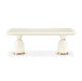AICO Furniture Lisbon Double Pedestal Dining Table in Silken Matte Cream - Visions in Furniture (La Mirada, CA)