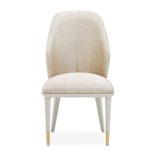 AICO Furniture Lisbon Side Chair in Silken Matte Cream - Visions in Furniture (La Mirada, CA)