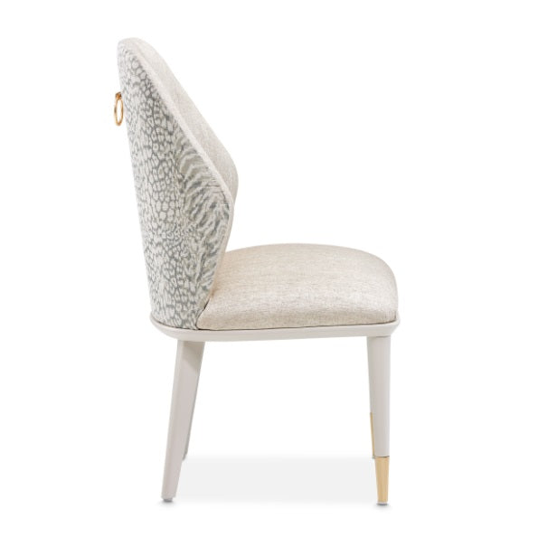 AICO Furniture Lisbon Side Chair in Silken Matte Cream - Visions in Furniture (La Mirada, CA)