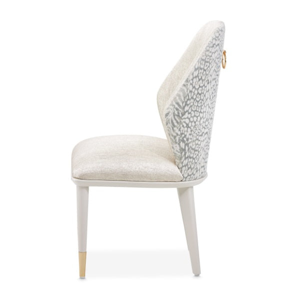 AICO Furniture Lisbon Side Chair in Silken Matte Cream - Visions in Furniture (La Mirada, CA)