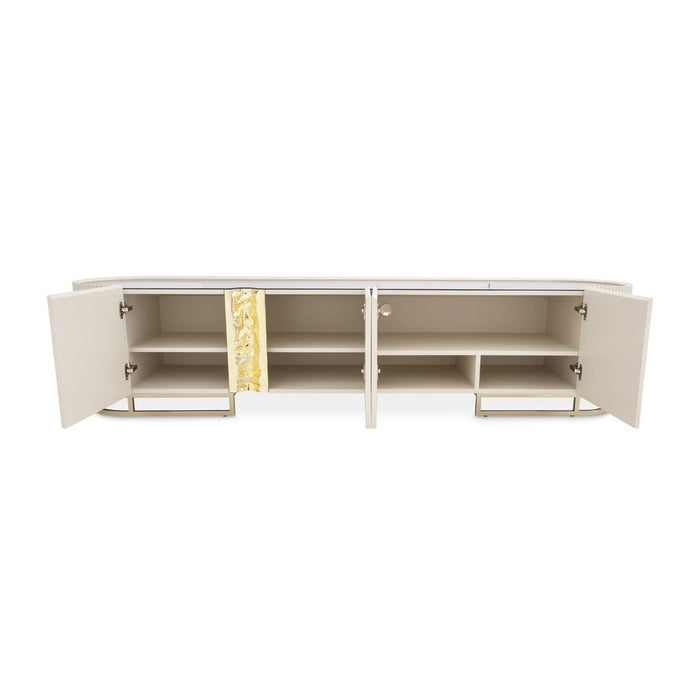 AICO Lisbon Media Cabinet in Silken Matte Cream - Visions in Furniture (La Mirada, CA)