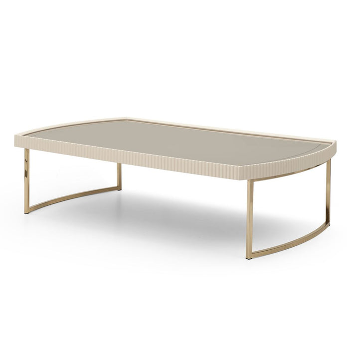 AICO Lisbon Cocktail Table in Silken Matte Cream - Visions in Furniture (La Mirada, CA)