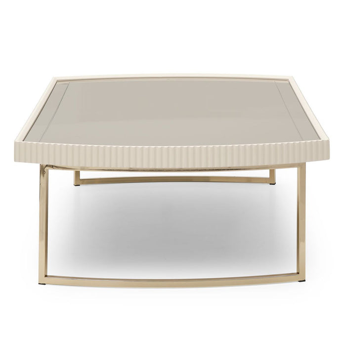 AICO Lisbon Cocktail Table in Silken Matte Cream - Visions in Furniture (La Mirada, CA)