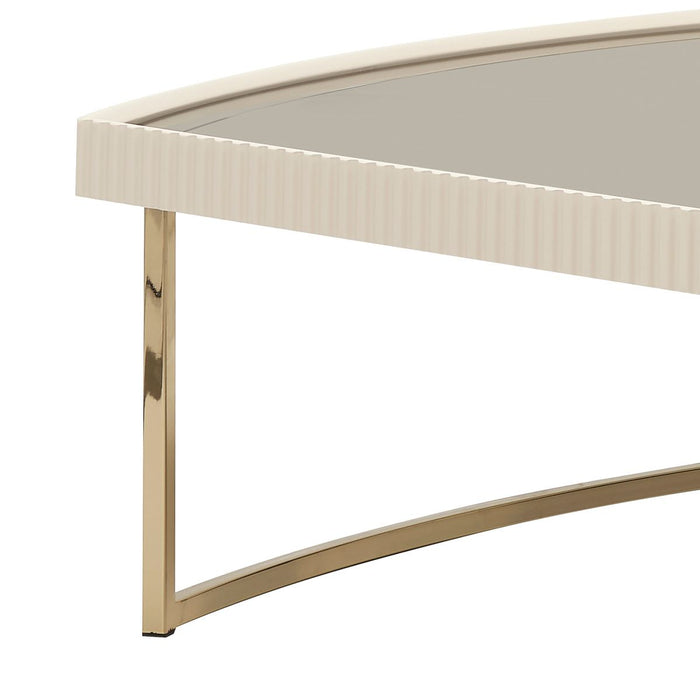 AICO Lisbon Cocktail Table in Silken Matte Cream - Visions in Furniture (La Mirada, CA)